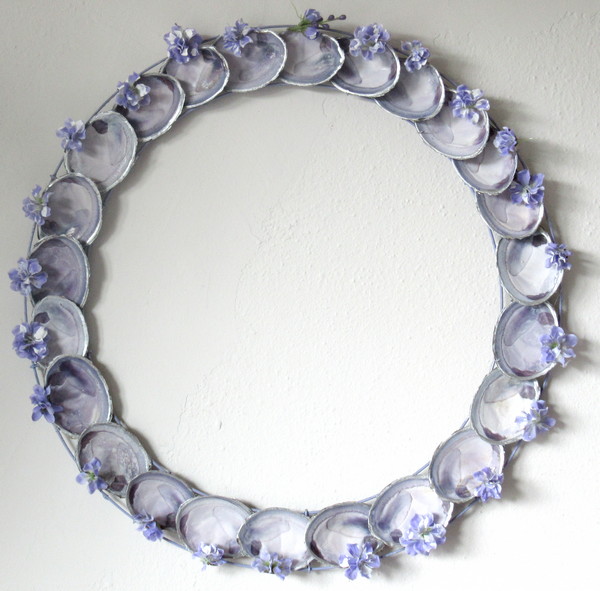 purple clam shell wreath