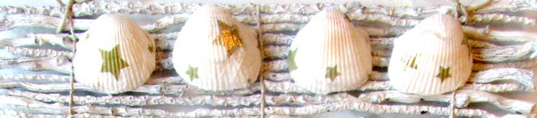twig wall hanging decoupaged shells