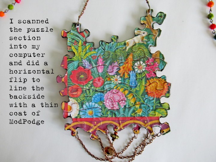 jigsaw puzzle necklace back image